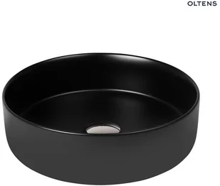 Oltens LAGDE Umywalka 35,5 cm nablatowa okrągła z powłoką SmartClean czarny mat 40804300 - Umywalki - miniaturka - grafika 8