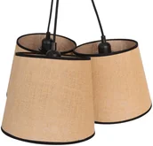 Lampy sufitowe - Euluna Lampa wisząca Jute&black 3-pkt.  klosza 36cm - miniaturka - grafika 1