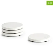 Pozostałe akcesoria kuchenne - Zeller Podkładki (4 szt.) w kolorze białym pod szklanki - 9,5 cm 4003368245171 - miniaturka - grafika 1