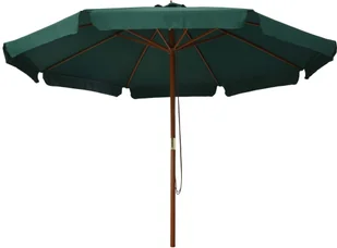 vidaXL Parasol ogrodowy na drewnianym słupku, 330 cm, zielony vidaXL - Parasole ogrodowe - miniaturka - grafika 3