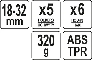 Yato WIESZAK NA NARZĘDZIA 6 UCHWYTÓW 6 HACZYKÓW YT-87650 - Wieszaki łazienkowe - miniaturka - grafika 5