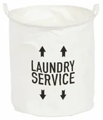 Kosze na bieliznę - Compactor kosz składany na brudne pranie ARROW 25x38x60 cm biały bawełna metal - miniaturka - grafika 1
