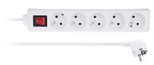 Libox Listwa zasilająca 5 gniazd wyłącznik biały 1.5m LB0085-1,5 - Listwy zasilające - miniaturka - grafika 2