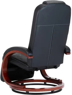 vidaXL Rozkładany fotel telewizyjny, czarny, sztuczna skóra - Fotele - miniaturka - grafika 6