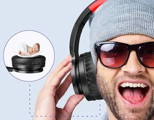 Picun B12 czarno-czerwone - Słuchawki - miniaturka - grafika 4