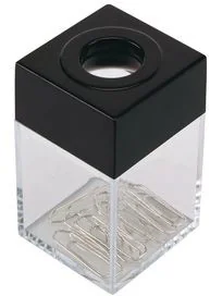 Q-CONNECT POJEMNIK MAGN NA SPINACZE MAŁY TRANSPARENTNY CZARNY KF02132 - Pojemniki biurowe - miniaturka - grafika 3