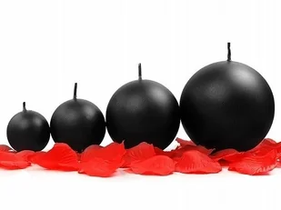 PartyDeco Świeca "Kula" (FI 80) metalik, czarna, 1 szt SKUMET80-010/1 - Gadżety na imprezę - miniaturka - grafika 5