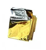 Sprzęt ratunkowy - Inny [10szt] Koc ratunkowy termiczny folia życia srebrno-złoty 160x210cm 12mikronów TOW018627 - miniaturka - grafika 1