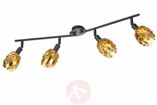 Reality Leuchten Ruchomy, 4-pkt. spot sufitowy Choke, czarno-złoty - Lampy sufitowe - miniaturka - grafika 2