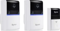 Dzwonki i gongi - Byron Bezprzewodowy dzwonek do drzwi z 2 odbiornikami szary 8711658446707 - miniaturka - grafika 1