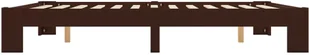 vidaXL Rama łóżka, ciemnobrązowa, lite drewno sosnowe, 160 x 200 cm - Łóżka - miniaturka - grafika 18