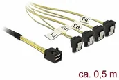 Huby USB - Delock kabel Mini SAS HD SFF-8643 > 4 x SATA 7 pin zakrzywiony 0,5 m (85684) - miniaturka - grafika 1