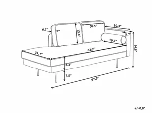 Beliani Szezlong welurowy prawostronny bordowy MIRAMAS - Szezlongi - miniaturka - grafika 8