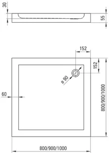Deante Minimal Brodzik półokrągły 100 cm KTN 051B - Brodziki prysznicowe - miniaturka - grafika 9