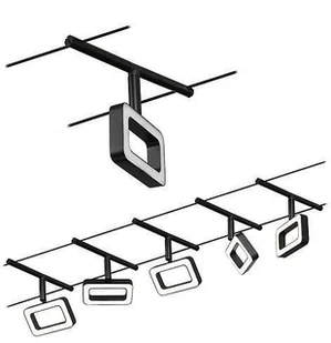 Paulmann Corduo System linkowy DC Frame 5x4,8W Cz mat Chrom 230V/12V DC 60VA twszt 3000K PL94485) PL94485 - Akcesoria do oświetlenia - miniaturka - grafika 2