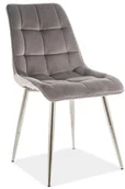 Krzesła - Signal KRZESŁO CHIC VELVET CHROM STELAŻ / SZARY 14 CHICVCHSZ - miniaturka - grafika 1