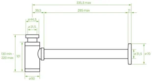 Laveo Laveo Syfon łazienkowy okrągły czarny mat CKS 761D - Syfony - miniaturka - grafika 3