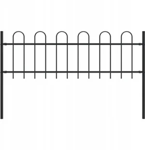Panel ogrodzeniowy z zaokrąglonymi końcami, 1,7 x 0,6 m, czarny - Ogrodzenia - miniaturka - grafika 2