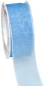 Pasmanteria - Pattberg Prezent 40 MM 25 m Four Seasons  taśma organza z drutu, jasnoniebieski 6074025-014 - miniaturka - grafika 1