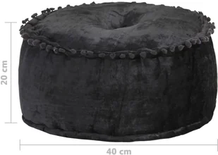 vidaXL Puf, okrągły, aksamitny, 40x20 cm, antracyt - Taborety i hokery - miniaturka - grafika 4
