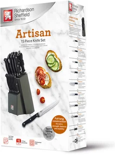 Amefa Richardson Sheffield 16-częściowy zestaw noży z blokiem Artisan R26600BB15K80 - Noże kuchenne - miniaturka - grafika 4