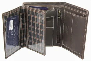 Cefirutti Portfel Męski Skórzany Skóra Licowa Duży Pionowy Bez Zapięcia Dwa Listki Z Zapinką Wewnątrz Matowy HT 7680272 - Portfele - miniaturka - grafika 4