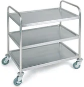 Meble gastronomiczne - APS Wózek kelnerski trzypółkowy ze stali nierdzewnej | 910x590x930mm 979 - miniaturka - grafika 1