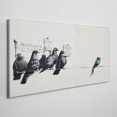 Obrazy i zdjęcia - PL Coloray Obraz Canvas Protestujący Birds Banksy 120x60cm - miniaturka - grafika 1
