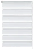 Rolety - Gardinia roleta dzień noc do zawieszania lub przyklejenia, podwójna roleta z cięgnem bocznym, przejrzyste i nieprzeźroczyste paski, wszystkie elementy rolety w zestawie , biały, 120 x 150 cm 31083 - miniaturka - grafika 1