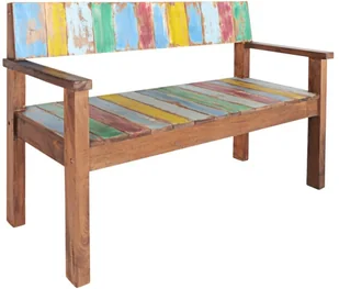 VidaXL Lumarko Ławka, 115 cm, lite drewno z odzysku 326182 VidaXL - Ławki do przedpokoju - miniaturka - grafika 10