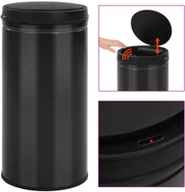 Kosze na śmieci - FENIKS vidaXL Automatyczny z czujnikiem 70 L stal czarny 322702 - miniaturka - grafika 1