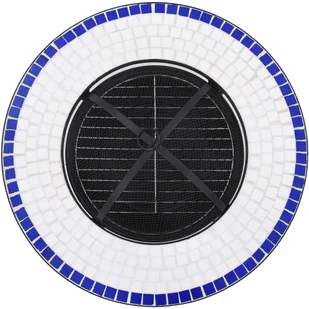 vidaXL Palenisko ogrodowe mozaikowe ze stolikiem 68 cm niebiesko-białe 46724 - Paleniska ogrodowe - miniaturka - grafika 9
