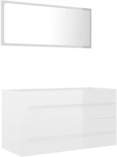 VidaXL Lumarko 2-cz. zestaw mebli łazienkowych, biały, wysoki połysk płyta 804851 VidaXL - Meble łazienkowe - miniaturka - grafika 2