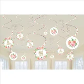 Baby shower i roczek - Amscan Dekoracyjne spirale Floral Baby 12 szt. 672165 - miniaturka - grafika 1