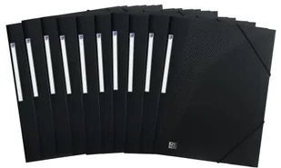 Elba 400104347 teczka narożna, 10 sztuk, z tworzywa sztucznego, DIN A4, nieprzezroczysta, czarna, z 2 gumowymi ściągaczami, teczka na dokumenty, idealna do biura i organizacji mobilnej 400104347 - Teczki i skoroszyty - miniaturka - grafika 2