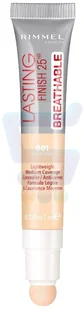 Rimmel Lasting Finish BREATHABLE 25h Korektor 001 Light Ivory 7ml 3614224668402 - Korektory pod oczy - miniaturka - grafika 4