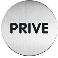 Dekoracje domu - Durable 491268 tabliczka na drzwi PICTO okrągły, PRIVE, 83 MM, Metaliczny Srebrny 491268 - miniaturka - grafika 1