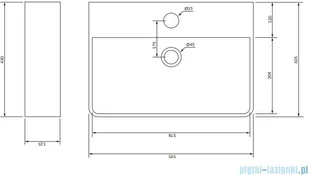 Omnires Garland umywalka nablatowa/wisząca 60x43 cm biała GARLAND600BP - Umywalki - miniaturka - grafika 2