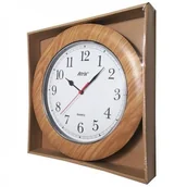 Zegary - Atrix Zegar z drewnopodobną ramką / topola T1217T - miniaturka - grafika 1