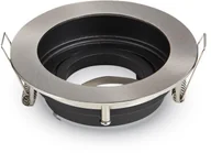 Oprawy, klosze i abażury - v-tac Oprawa Oczko V-TAC Aluminiowa GU10 Okrągła Satyna/Czarna VT-781 - miniaturka - grafika 1