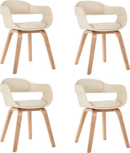 vidaXL Krzesła stołowe 4 szt. kremowe gięte drewno i sztuczna skóra 3092386 - Krzesła - miniaturka - grafika 2