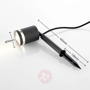 Lindby Lindby Margrit reflektor z grotem ziemnym, szary - Lampy ogrodowe - miniaturka - grafika 3