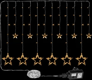 VOLTRONIC KURTYNA NA OKNO 12 GWIAZD 150 DIOD LAMPKI CHOINKOWE CIEPŁA BIEL 30010195 - Oświetlenie świąteczne - miniaturka - grafika 13