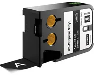 Taśmy do drukarek barwiące - Dymo Oryginał DYMO XTL taśma winylowa trwała 24 mm) Biały na czarnym 7m długości 1868798 - miniaturka - grafika 1