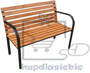 Tradgard Drewniana ławka parkowa z żelazną ramą - Ławki ogrodowe - miniaturka - grafika 2