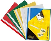 Teczki i skoroszyty - Idena Idena 307007 - skoroszyt do DIN A4, z tworzywa sztucznego, 10 sztuk, 5 kolorów, 2 x niebieski/biały/żółty/zielony/czerwony 307007 - miniaturka - grafika 1
