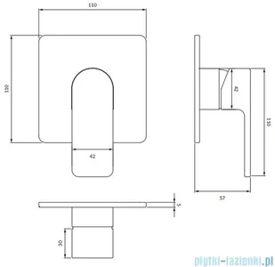 Omnires Baretti bateria prysznicowa podtynkowa czarny mat BA7845BL | - Baterie wannowe i prysznicowe - miniaturka - grafika 2