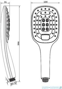 Omnires Davis-R rączka prysznicowa 3-funkcyjna chrom/biały Davis-RCRB - Słuchawki prysznicowe - miniaturka - grafika 2