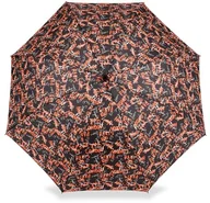 Parasole - Blue Drop PARASOL DAMSKI DŁUGI METROPOLI, POMARAŃCZOWE NAPISY MOI6591-03 - miniaturka - grafika 1