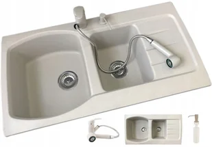 Laveo 6 kolorów Zlewozmywak Granitowy Duża Komora 20 cm - Zlewozmywaki - miniaturka - grafika 5